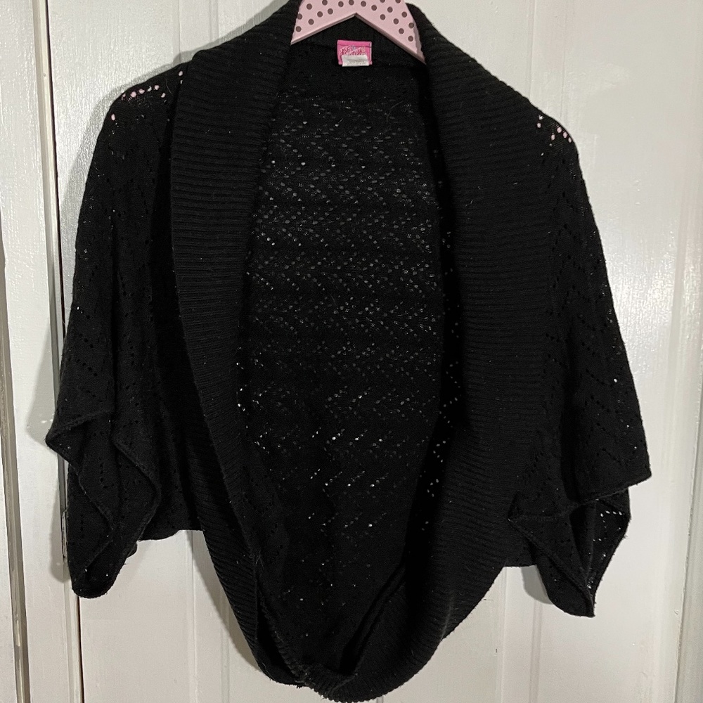 Black Crochet Shrug